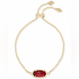 Kendra Scott Elaina Gold Adjustable Chain Bracelet in Red Illusion